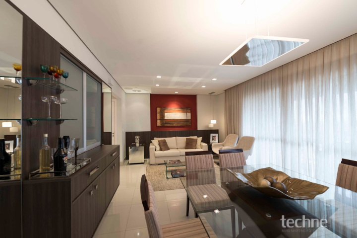 Projeto - Residencial - Mansões de Santo Antônio - Interiores - Salas de Jantar e Estar A