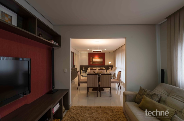 Projeto - Residencial - Mansões de Santo Antônio - Interiores - Salas de TV e de Jantar