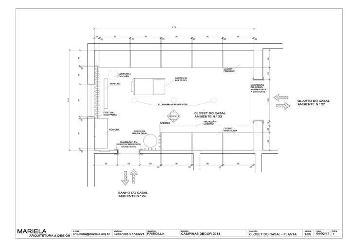 Mariela - Campinas Decor 2013 - Closet Casal - Planta