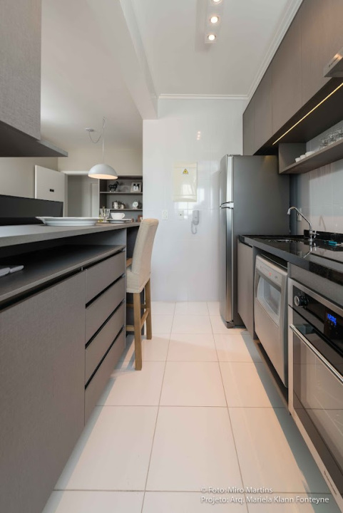Projeto - Residencial - Studio Jundiaí Cinza- Interiores - Cozinha e Bar B