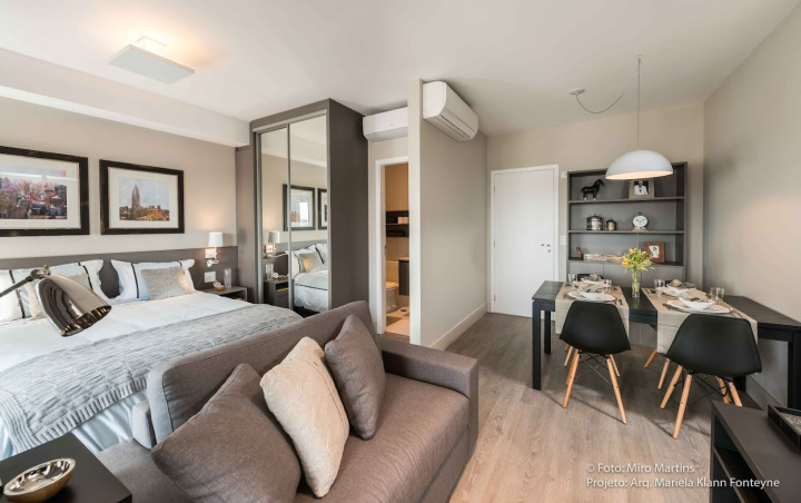 Projeto - Residencial - Studio Jundiaí Cinza- Interiores - Salas de Estar e Jantar